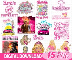 Barbenheimer Bundle PNG Files For Sublimation, Come On Barbie LetS Go Party Png, Barbi Doll Png, Pink Doll Png.