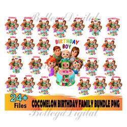 24 Cocomelon Birthday Family Bundle Png, Birthday Png, Cocomelon Png