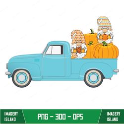Pickup Truck Gnome Svg, Fall Svg, Fall Truck Svg, Halloween Svg, Vintage Truck Svg, Cut Files, Cricut, Silhouette, Png