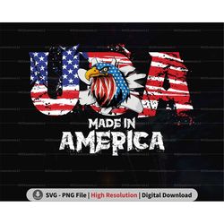 Retro USA Bald Eagle PNG SVG, American Eagle Png, Patriotic Eagle Svg, Eagle 4th of July Png Sublimation, Independence D
