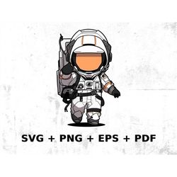 cartoon astronaut digital graphic, commercial use vector graphic, svg png eps