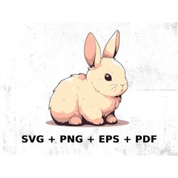 cartoon rabbit digital graphic, commercial use vector graphic, svg png eps
