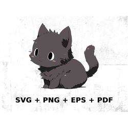 cartoon cat digital graphic, commercial use vector graphic, svg png eps