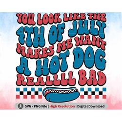You Look Like The 4th of July PNG SVG, Funny Independence Day Png, Hotdog Svg, Fourth Of July, Patriotic Gift Png, Meric
