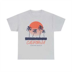 California Surfing Beach, 2023 Special Design Summer Collection, Unisex Heavy Cotton Tee, Texas Shirt, 100 Cotton Gildan