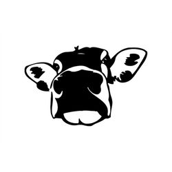 Cow Face Silhouette, Editable Layered Cut File SVG  PNG  Ai  GiF  EpS  JPeG
