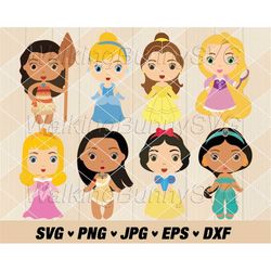 Baby Princess Svg Png, Layered Cute Princess Svg, Baby Princess Clipart, Cute Princess Png, Svg Files For Cricut, Instan