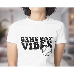Game Day Vibes Svg, Wavy Svg, Wavy Text, Retro Svg, Game Day Svg, Baseball Svg, Sport Shirt Svg, Clipart, Game Day Png,S