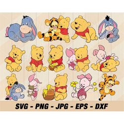 baby bear and friends svg png, layered honey bear svg, bear honey jar svg, cartoon bear png, svg files for cricut, insta