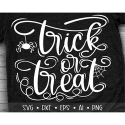 Trick or Treat SVG, Halloween Svg, Funny Halloween Svg, Witch Quote, Halloween Cut Files, Witch Hat Svg, Eps, Dxf, Png
