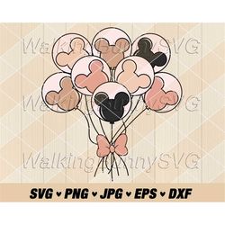 mouse ears balloon svg png, layered mouse balloon svg, mouse head balloon svg, birthday balloon svg files for cricut, in