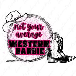 western barbie png, retro not your average barbie digital download