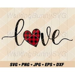 Love Heart Svg Png, Layered Valentine Heart Svg, Buffalo Plaid Heart Svg, Valentine Svg, Valentines Day Svg Files For Cr