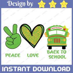 Back To School Bus svg, school svg, back to school svg, peace love school bus svg, school bus  Cut File, clipart