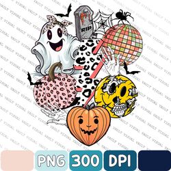 Retro Halloween Png, Halloween Smiley Face Png, Halloween Sublimation Design, Spooky Vibes Png, Leopard Pumpkin Png