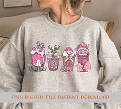 Retro Reindeer Pink Christmas PNG Sublimation Gift Download, Vintage Christmas Clipart, Retro Christmas Shirt Design, Mo