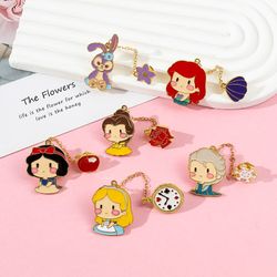 Disney Princess Series Pins The Little Mermaid Snow White Cinderella Metal Enamel Badge Fashion Cute Brooches