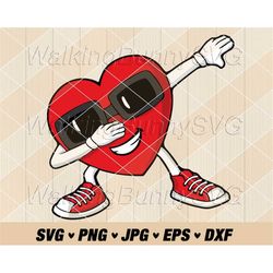 Valentine Heart Sunglasses Svg Png, Layered Heart Dab Svg, Love Svg, Heart Svg, Valentines Day Svg Files For Cricut, Ins