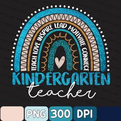 Kindergarten Teacher Leopard Rainbow First Day Png, Kindergarten Png, Kindergarten Rainbow Png, First Day Of School