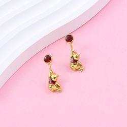 Disney Kawaii Winnie the Pooh Pendant Earrings Fashion Anime Accessories Ear Stud Drop Christmas Jewelry
