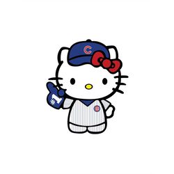 Kawaii Kitty svg, Baseball Kawaii Kitty svg, Baseball svg, Cubs svg