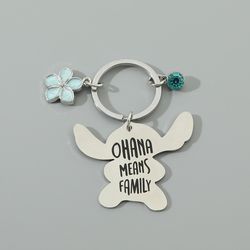 Disney Lilo And Stitch Keychain Stitch Angel Pendant Key Chain Creative Charm Fashion Jewelry Accessories Keyring