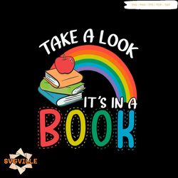 Tank A Look It Is In A Book Rainbow Vector Gift For Librarian Svg, Shirt For Book Lover Svg Files For Cricut, Silhouette