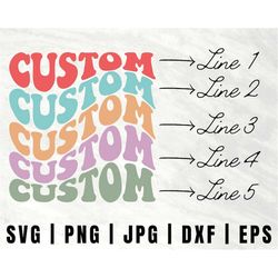 Custom Wavy Letters Svg, wave font quote, Custom Wavy Stacked SVG, Wavy Stacked, Colourful Stacked Wavy Letters, Cut fil