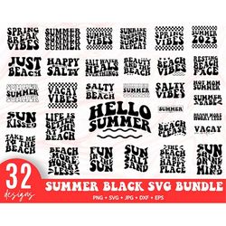 32 Retro Summer Black Svg bundle, Hello Summer Svg, summertime svg, vacation svg, Groovy Summer svg,summer saying svg Be