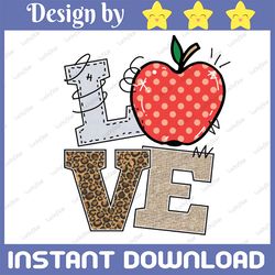 Teacher clipart, Back to school, PNG file for sublimation, first day of school, love apple clipart, printable, teacher