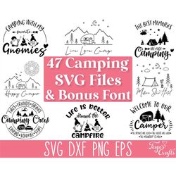 Camping SVG Bundle, Camping Crew SVG, Camp Life SVG, Campfire Svg, Funny Camping Gnomes Svg, Happy Camper Svg, Camping P