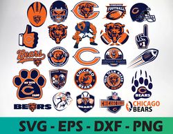 Chicago Bears logo, bundle logo, svg, png, eps, dxf 3