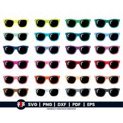 Sunglasses Bundle SVG | PNG, DFX, eps, pdf Cut outs and Clipart, Sunglasses Tropics Beach Vacation Cricut Clipart