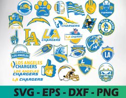 Los Angeles Chargers logo, bundle logo, svg, png, eps, dxf 3