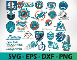 Miami Dolphins logo, bundle logo, svg, png, eps, dxf 3