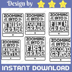 Zooming Into School SVG Bundle, SVG Cut Files, Digital download, printable vector clip art, Homeschool SVG, Learning Onl