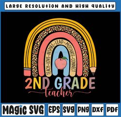 Second Grade Teacher PNG, 2nd Grade Teacher, Back To School Rainbow Leopard File Sublimation Instant Download