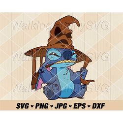 Stitch Harry Sorting Hat Svg Png, Layered Stitch Sorting Hat Svg, Stitch Png, Svg Files For Cricut, Instant Download