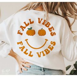 Retro Fall Vibes PNG, Vintage Pumpkins Sublimation, Distressed Fall Shirt Design, Cozy Season, Grunge Happy Face Shirt p