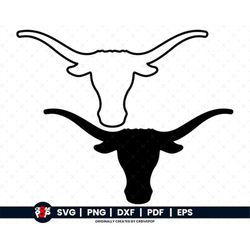 Texas Long Horn SVG | png,dxf,pdf,eps, Cricut and Clipart Texas Long Horn Cricut (Get Access to Entire Shop for 9.99)