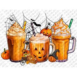 Pumpkin Spice Latte Coffee Cups Png, Fall Coffee Cups Png, Fall Png, Autumn Png, Pumpkin, Halloween Png,Sublimation Desi