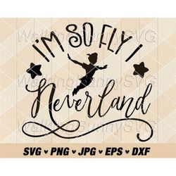 Im So Fly I Neverland Svg Png, Cartoon Character Silhouette Png, Svg Files For Cricut, Instant Download