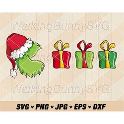 christmas grinchpacman eating gift boxes svg png, layered grinchmas video game svg, christmas video game png, svg files