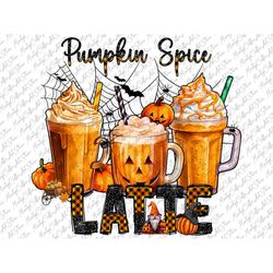 Pumpkin Spice Latte Coffee Cups Png, Fall Coffee Cups Png, Fall Png, Autumn Png, Pumpkin Png, Halloween,Sublimation Desi