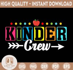 Kinder Crew Arrow Heart Design File - Kindergarten - printable png Cut File svg Back to School Teacher Appreciation Gift
