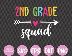 2nd Grade Squad Back To School Team Teacher Student Svg, Eps, Png, Dxf, Digital Download