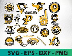Pittsburgh Penguins logo, bundle logo, svg, png, eps, dxf, Hockey Teams Svg