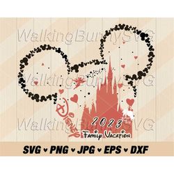 Family Vacation 2023 Svg Png, Layered Family Trip 2023 Svg, Mouse Vacation Svg, Mouse Ears Svg, Mouse Head Png, Svg File