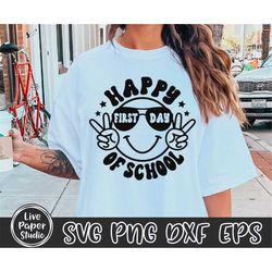Happy First Day Of School SVG, Back To School Svg, 1st Day of School, Retro Teacher Back To School Shirt, Digital Downlo