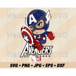 Baby Captain Svg Png, Layered Baby Superhero Svg, Captain Shield Svg, Superhero Png, Svg Files For Cricut, Instant Downl